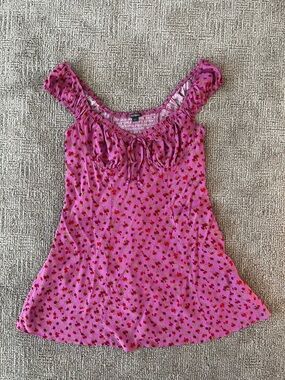 Pink rose sweetheart mini dress